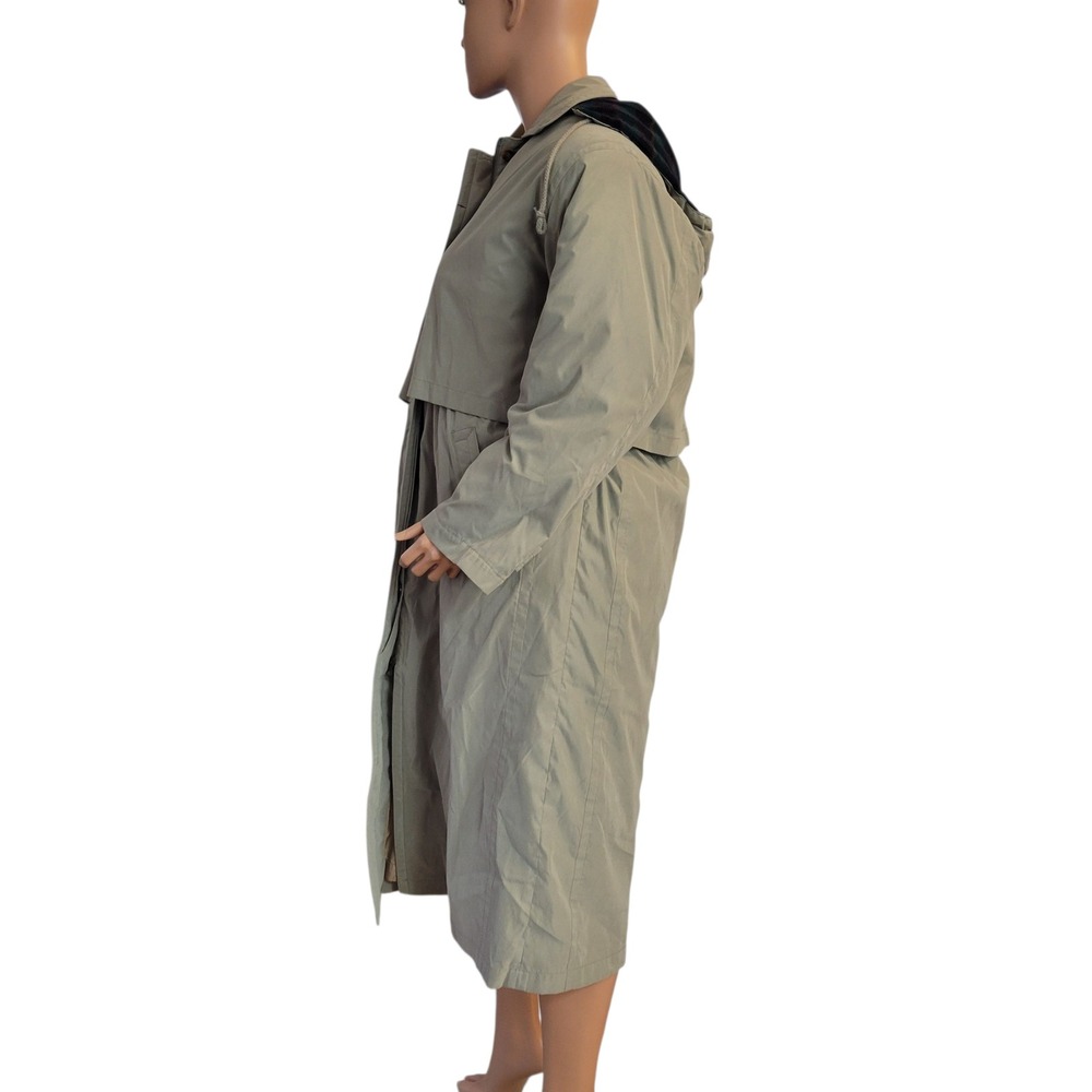 Eddie Bauer Trench‎ Coat Womens Medium Petite Parka Coat Long Puffer Down Lined - Picture 2 of 16